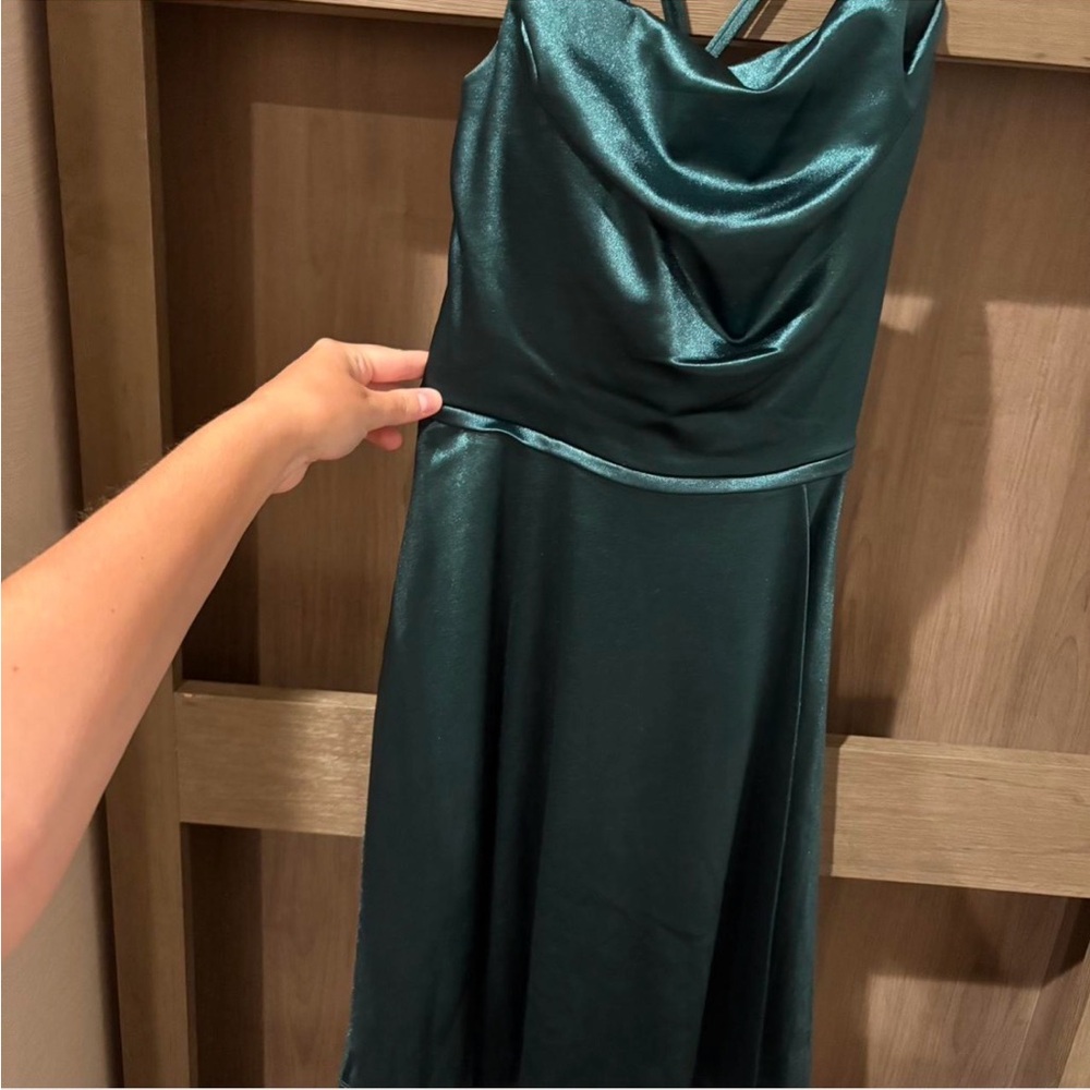 Emerald Sundae Satin Green Dress